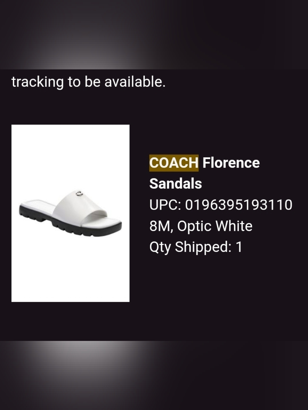 Coach White Slide Sandals with Black Lug Sole